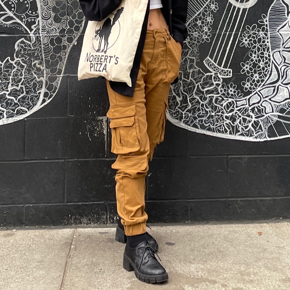 Tan Cargo Pants for women